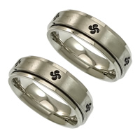 Esmalte de acero inoxidable anillo de dedo, color original, 6x2mm, tamaño:7, Vendido por UD