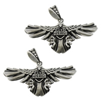 Stainless Steel Animal Pendants, Eagle, with letter pattern & blacken Approx 