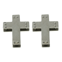 Stainless Steel Slide Charm, Cross, original color Approx 4mm 