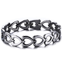 Stainless Steel Chain Bracelets, Heart, original color, 12mm Approx 7 Inch 