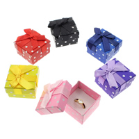 Jewelry Gift Box, Cardboard, with Sponge & Satin Ribbon, Square 