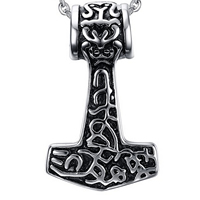 Pendentif en acier inoxydable Thor Hammer, Le marteau de Thor, pour homme & noircir Environ 11.5mm, Vendu par PC