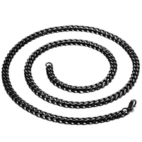 Unisex Necklace, Stainless Steel, black ionic & curb chain, 7mm 