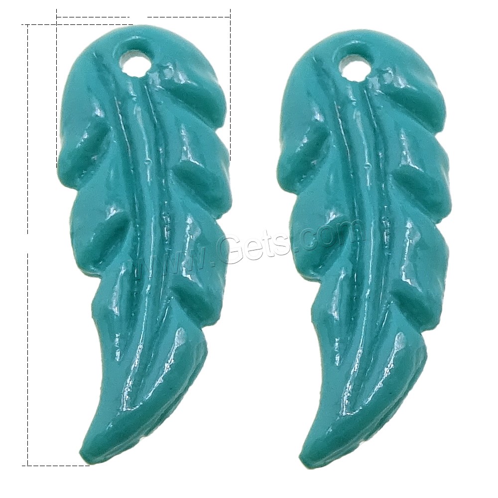Solid Color Resin Pendants, Leaf, Carved, different size for choice, more colors for choice, Hole:Approx 1mm, Sold By PC