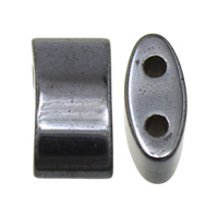 Nicht magnetische Hämatit Perlen, Non- magnetische Hämatit, Doppelloch, 6.5x12.5x5.5mm, Bohrung:ca. 2mm, verkauft von PC