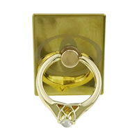 alliage de zinc Support d'anneau de téléphone mobile, rectangle, Placage de couleur d'or, post-it & avec strass Vendu par PC