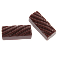 Alimentos resina Cabochon, Chocolate, espalda plana & color sólido, color café, 24x10x9mm, Vendido por UD