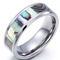 Мужское вольфрамовое стальное кольцо навалом, Вольфрама сталь, с канифоль, Искусственные оболочки & разный размер для выбора, оригинальный цвет продается PC