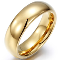 Hombres de acero de tungsteno anillo en granel, chapado en oro de 18 K, diverso tamaño para la opción & para hombre, 8x22mm, Vendido por UD