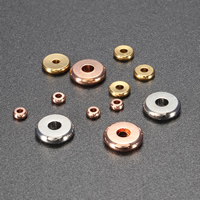 Brass Spacer Beads, Flat Round, plated 