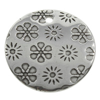 Кулоны из нержавеющей стали, нержавеющая сталь, Плоская круглая форма, чернеют отверстие:Приблизительно 1mm, продается PC