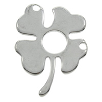 Stainless Steel Charm Connector, Four Leaf Clover, 1/1 loop, original color Approx 1mm 