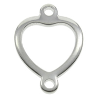 Stainless Steel Charm Connector, Heart, 1/1 loop, original color Approx 1mm 