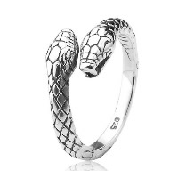Thailand Sterling Silver Open Finger Ring, Snake, Unisex & adjustable, 20mm, US Ring 