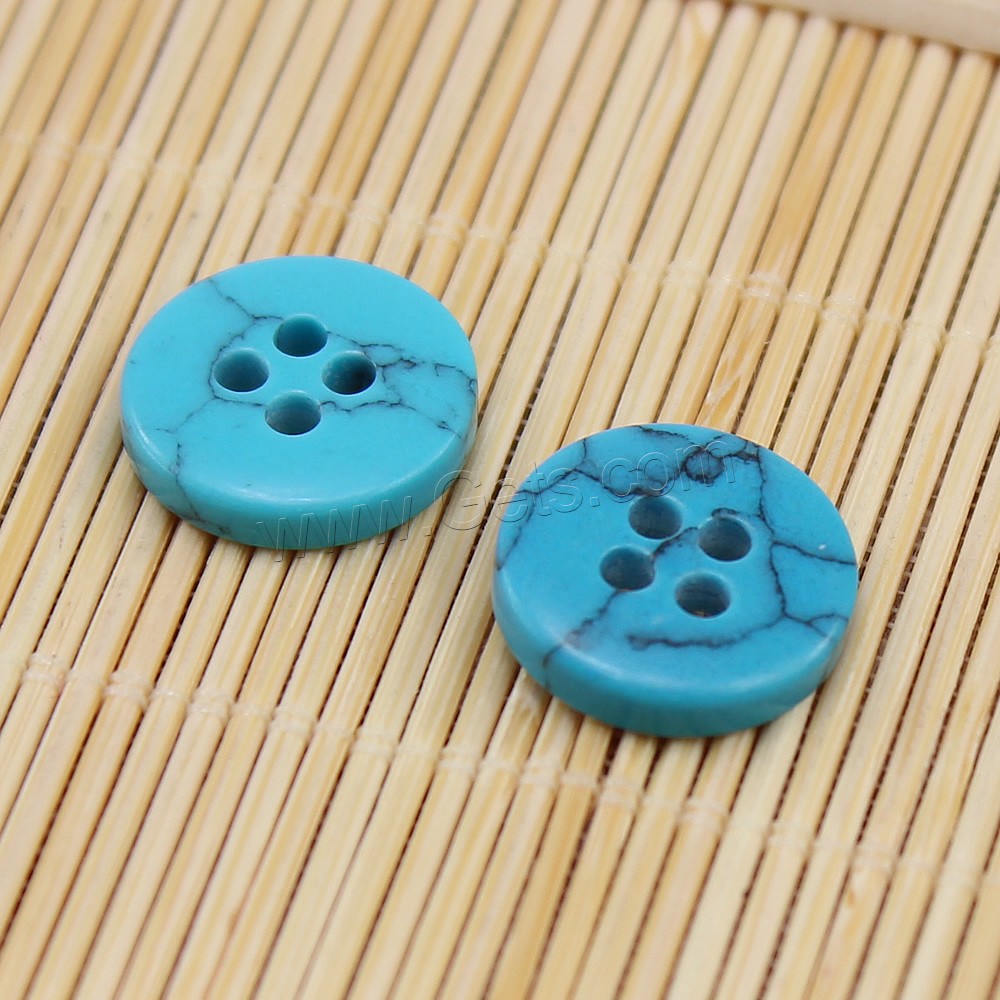 4 agujero turquesa botón, Turquesa sintético, diverso tamaño para la opción, más colores para la opción, Vendido por UD