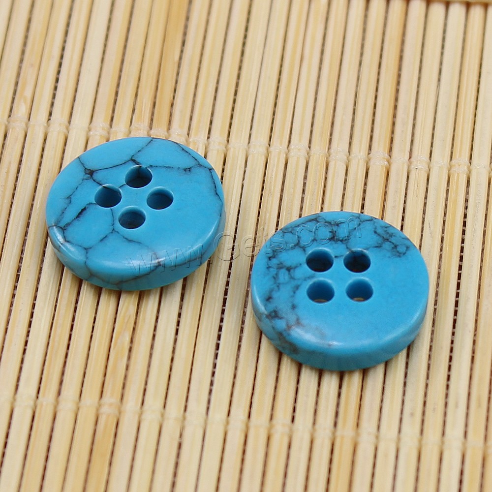 4 trou bouton Turquoise, turquoise synthétique, normes différentes pour le choix, plus de couleurs à choisir, Vendu par PC