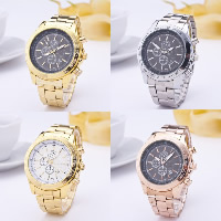 Men Wrist Watch, Stainless Steel, with zinc alloy dial & Glass, Chinese movement, plated, for man 24mm, 42mm Approx 9.5 Inch 