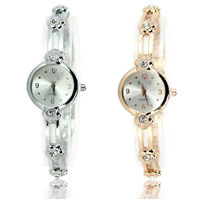 Bracelets de montre pour femmes, alliage de zinc, avec verre, mouvement chinoise, Placage, imperméable & avec strass, plus de couleurs à choisir 18mm Environ 9.1 pouce, Vendu par PC