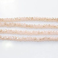 Perles de cristal rondelle, semi-plaqué, facettes, Lt rose, 2mm Environ 0.5mm Environ 15 pouce, Environ Vendu par brin