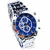 Men Wrist Watch, Zinc Alloy, with Glass, platinum color plated, cadmium free, 45mm, 22mm Approx 7.8 Inch 