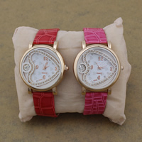 Women Wrist Watch, Zinc Alloy, with PU Leather & Glass, Chinese movement, plated, adjustable & with rhinestone nickel, lead & cadmium free 17.5mm Approx 9 Inch 