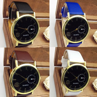 Women Wrist Watch, Zinc Alloy, with PU Leather & Glass, Chinese movement, plated, adjustable & for woman 40mm, 20mm Approx 9 Inch 