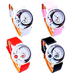 Women Wrist Watch, PU Leather, with Glass & Zinc Alloy, platinum color plated, with rhinestone 36mm, 18mm Approx 8.8 Inch 