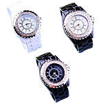 Cuff Bangle Watch, Zinc Alloy, with Glass, plated, with rhinestone nickel, lead & cadmium free, 30mm, 10mm Approx 6.8 Inch 