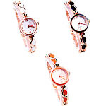 Fashion Watch Bracelet, Zinc Alloy, with Glass, rose gold color plated, enamel cadmium free, 21mm, 6mm Approx 7.5 Inch 