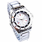 Women Wrist Watch, Zinc Alloy, platinum color plated, with rhinestone, cadmium free, 35mm, 16mm Approx 9.6 Inch 