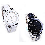 Men Wrist Watch, Zinc Alloy, with Glass, platinum color plated, for man cadmium free, 40mm, 19mm Approx 9.4 Inch 