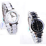 Bracelets de montre pour femmes, alliage de zinc, avec verre, Placage de couleur platine, avec strass, plus de couleurs à choisir, sans cadmium, 29mm, 15mm Environ 8.5 pouce, Vendu par PC