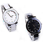 Men Wrist Watch, Zinc Alloy, platinum color plated, with rhinestone cadmium free, 40mm, 19mm Approx 9.4 Inch 