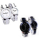 Paar Uhrenarmbänder, Zinklegierung, mit Glas, Platinfarbe platiniert, für paar, keine, frei von Kadmium, 29mm, 40mm, 15-19mm, verkauft von Paar