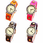 Women Wrist Watch, PU Leather, with Glass & Zinc Alloy, antique bronze color plated 35mm, 18mm Approx 9.6 Inch 