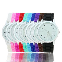 Bracelets de montre pour femmes, alliage de zinc, avec verre & silicone, mouvement chinoise, Placage, réglable & imperméable, plus de couleurs à choisir 20mm Environ 9.1 pouce, Vendu par PC