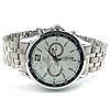 Chronograph Watch, Zinc Alloy, with Glass, Round, platinum color plated, 46mm Approx 8 Inch 