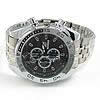 Chronograph Watch, Zinc Alloy, with Glass, Round, platinum color plated, 48mm Approx 9 Inch 