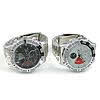 Chronograph Watch, Zinc Alloy, with Glass, Round, platinum color plated 50mm Approx 10 Inch 
