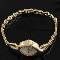 Fashion Watch Bracelet, Zinc Alloy, with Glass, gold color plated, for woman & waterproof Approx 7.5 Inch 