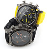 Chronograph Uhr, Zinklegierung, mit Glas & Silikon, plattiert, für den Menschen, keine, 46x46mm, Länge:10 ZollInch, verkauft von PC