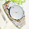 Men Wrist Watch, Zinc Alloy, with Glass, platinum color plated, for man & with rhinestone, 38mm, 18mm Approx 8.6 Inch 