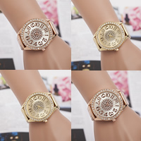 Women Wrist Watch, Zinc Alloy, with Glass, Chinese movement, plated, with rhinestone 45mm, 20mm Approx 9.4 Inch 