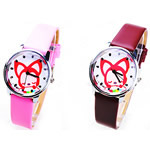 Women Wrist Watch, PU Leather, with Glass & Zinc Alloy, platinum color plated 29mm, 15mm Approx 8.8 Inch 
