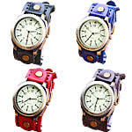 Bracelets de montre pour femmes, cuir, avec cadran en alliage de zinc, Rond, Plaqué de couleur de bronze antique, plus de couleurs à choisir, 40mm, 32mm Environ 9.2 pouce, Vendu par PC