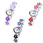 Fashion Watch Bracelet, Zinc Alloy, with Glass, platinum color plated, with rhinestone cadmium free, 21mm, 9mm Approx 8.2 Inch 