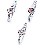 Fashion Watch Bracelet, Zinc Alloy, with Glass, platinum color plated, with rhinestone cadmium free, 20mm, 8mm Approx 8.2 Inch 