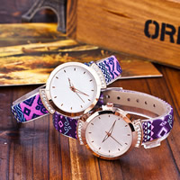 Bracelets de montre pour femmes, alliage de zinc, avec cuir PU & verre, mouvement chinoise, Placage, réglable & avec strass, plus de couleurs à choisir, 33mm, 13mm Environ 9.4 pouce, Vendu par PC