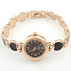 Мода Часы браслет, цинковый сплав, с Стеклянный, плакированный цветом розового золота, эмаль, 22mm, 11mm, длина:7.5 дюймовый, продается PC