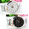 Chronograph Watch, Zinc Alloy, with Glass, Round, platinum color plated 42mm, 21mm Approx 8.6 Inch 